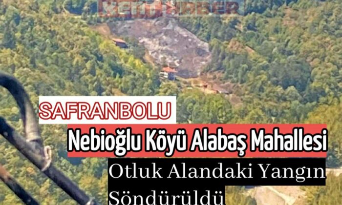 Safranbolu’da otluk alandaki yangın ormana sıçramadan söndürüldü