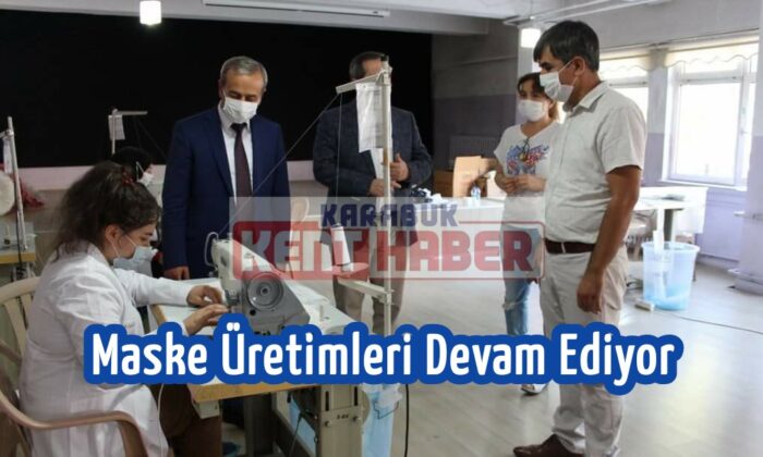Maske Üretimleri Devam Ediyor