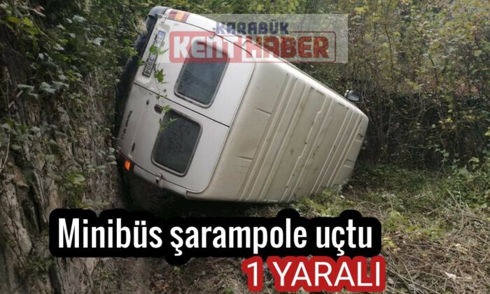 Minibüs şarampole uçtu: 1 yaralı