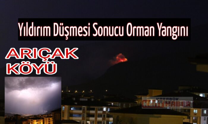 Karabük’te Yıldırım Düşmesi Sonucu Orman Yangını Çıktı