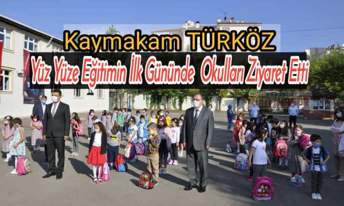 KAYMAKAM MEHMET TÜRKÖZ OKULLARDA YÜZ YÜZE EĞİTİMİN BAŞLADIĞI İLK GÜN OKULLARI ZİYARET ETTİ