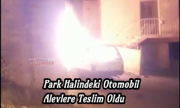 Park halindeki otomobil alevlere teslim oldu