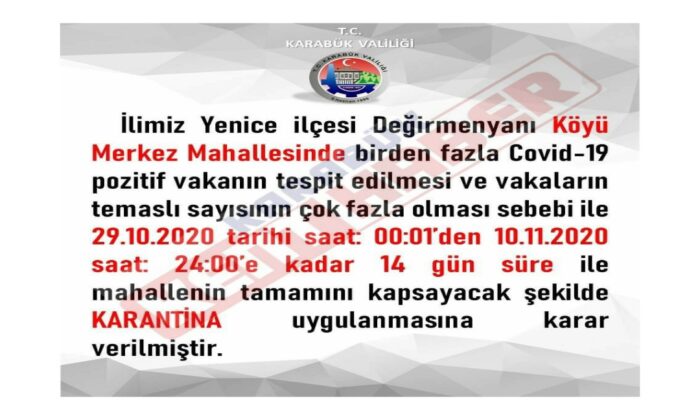 İlçenin en büyük köyünde ikinci karantina