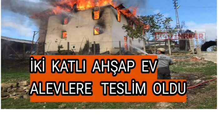 İki katlı ahşap ev alevlere teslim oldu