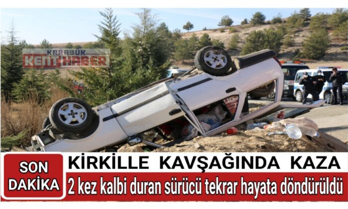 Karabük’te yoldan çıkan otomobil takla attı: 1 ağır 2 yaralı