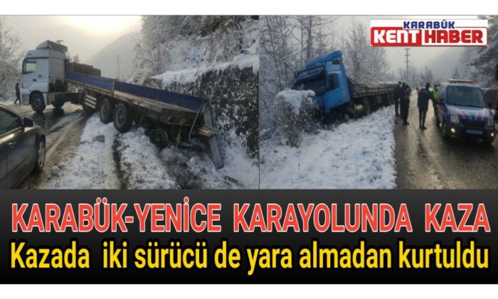 Karabük-Yenice karayolunda kaza