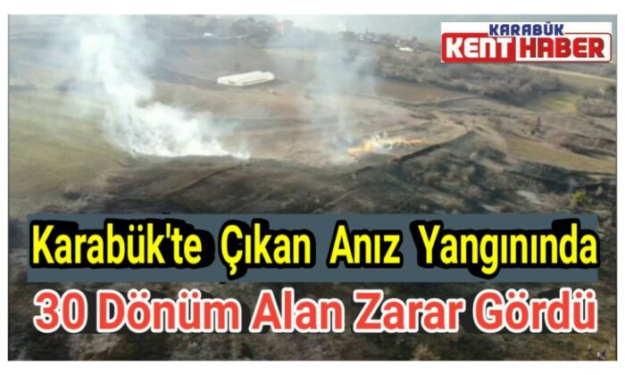Karabük’te çıkan anız yangınında 30 dönüm alan zarar gördü