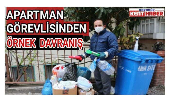 Apartman görevlisinden örnek davranış