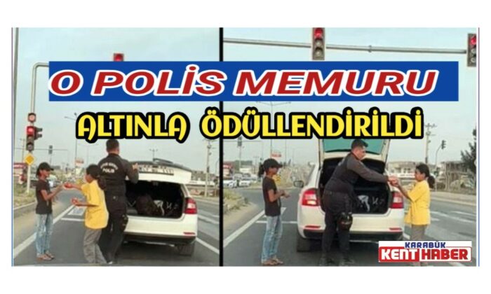 O polis memuru altınla ödüllendirildi