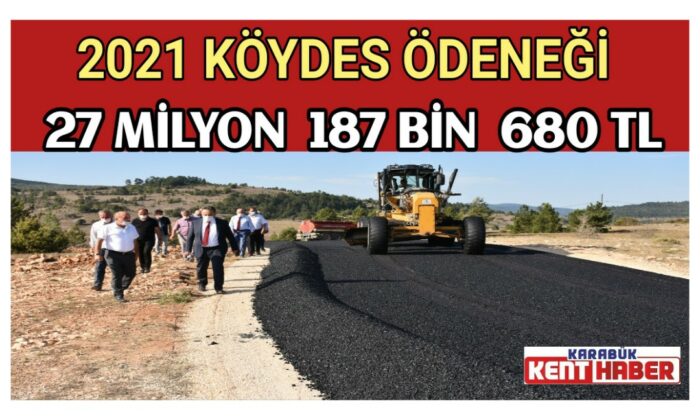 2021 KÖYDES Ödeneği 27 Milyon 187 Bin 680 TL