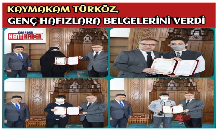 KAYMAKAM TÜRKÖZ, GENÇ HAFIZLARA BELGELERİNİ VERDİ