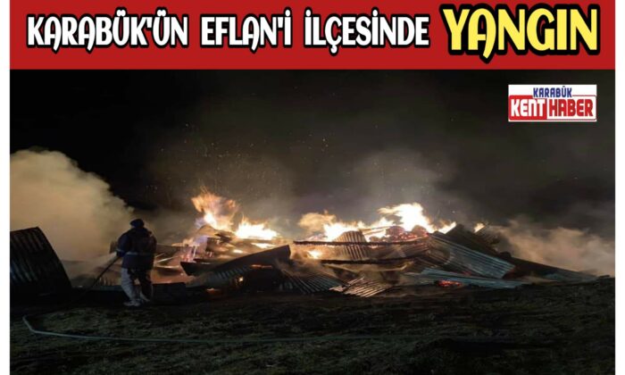 Karabük’ün Eflani ilçesinde 2 samanlık yanarak kullanılamaz hale geldi.