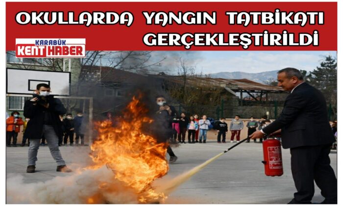 Okullarda Yangın Tatbikatı Gerçekleştirildi
