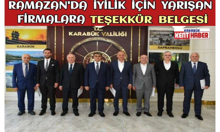 Ramazan’da İyilik İçin Yarışan Firmalara Teşekkür Belgesi