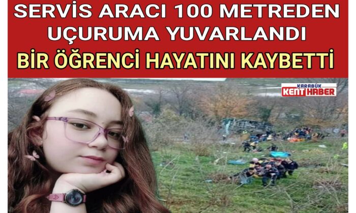 SERVİS ARACI 100 METREDEN UÇURUMA YUVARLANDI