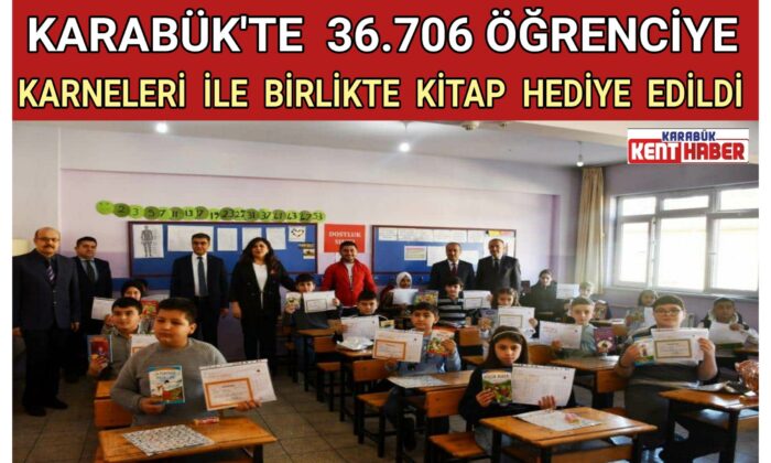 36.706 ÖĞRENCİYE KARNELERİ İLE BİRLİKTE KİTAP HEDİYE EDİLDİ