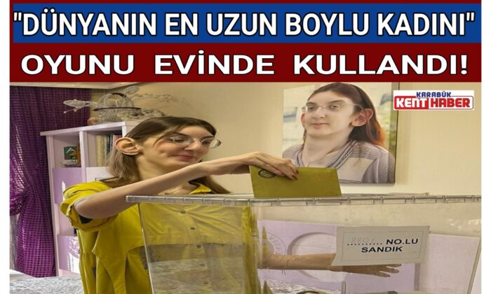 “DÜNYANIN EN UZUN BOYLU KADINI” OYUNU EVİNDE KULLANDI!