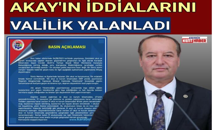 AKAY’IN İDDİALARINI VALİLİK YALANLADI