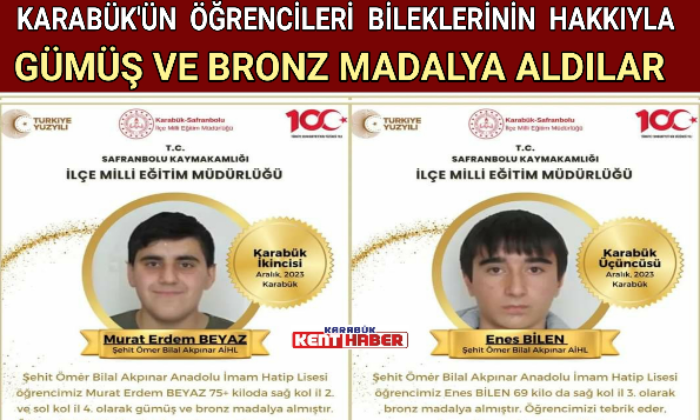 KARABÜK’ÜN ÖĞRENCİLERİ BİLEKLERİNİN HAKKIYLA GÜMÜŞ VE BRONZ MADALYA ALDILAR